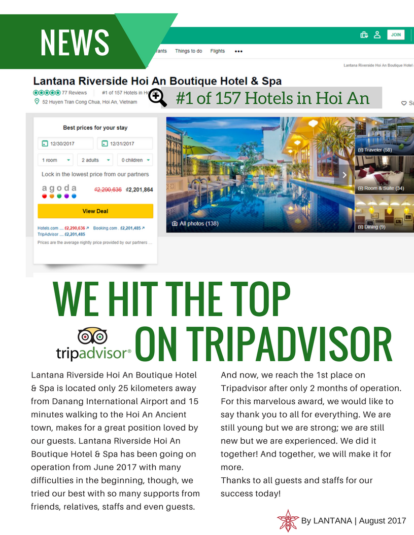 Lantana Riverside Hoi An Hotel Hits The Top Of Hoi An Hotels On Tripadvisor