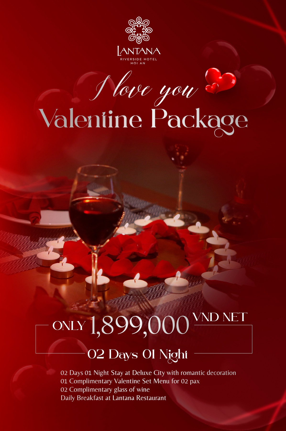 Valentine Package 02 Nights 1 Day just only 1,899,000VND Net