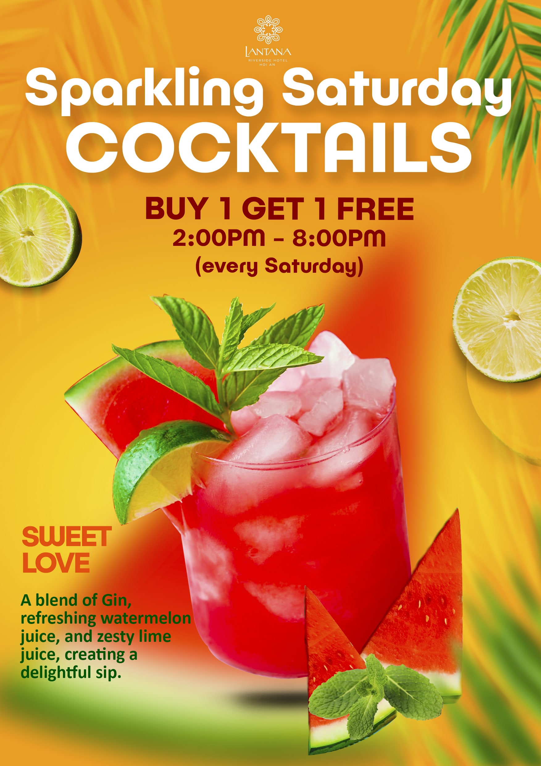 Sparkling Saturdays Cocktails - BUY 1 GET 1 FREE